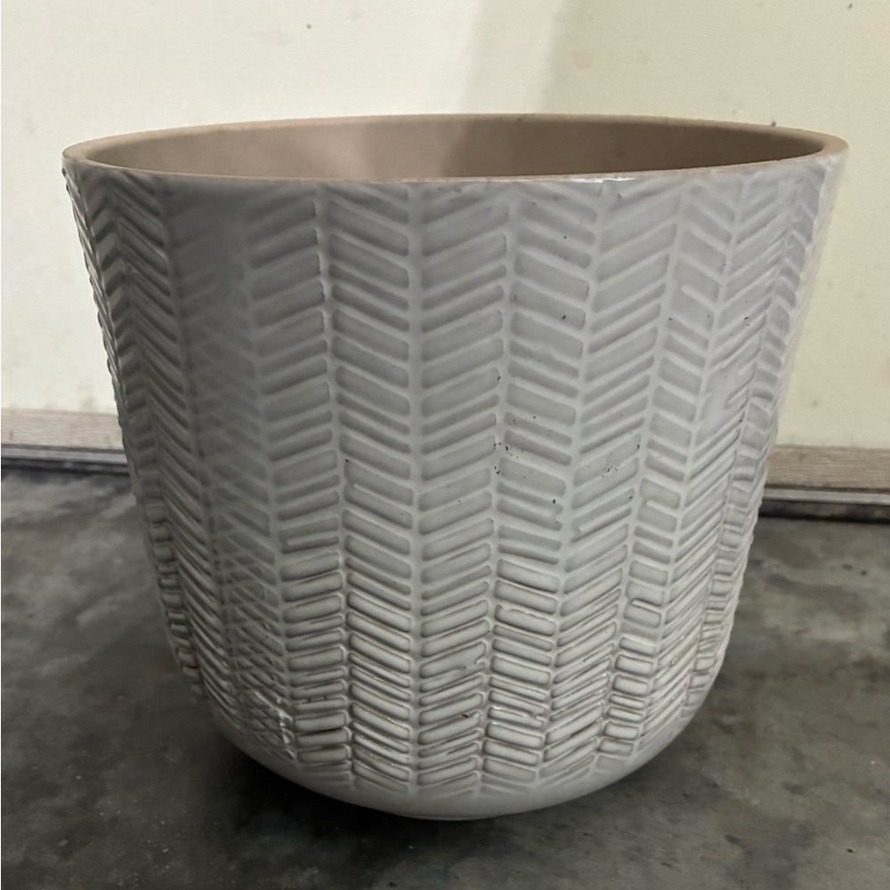 Textured Gray Planter